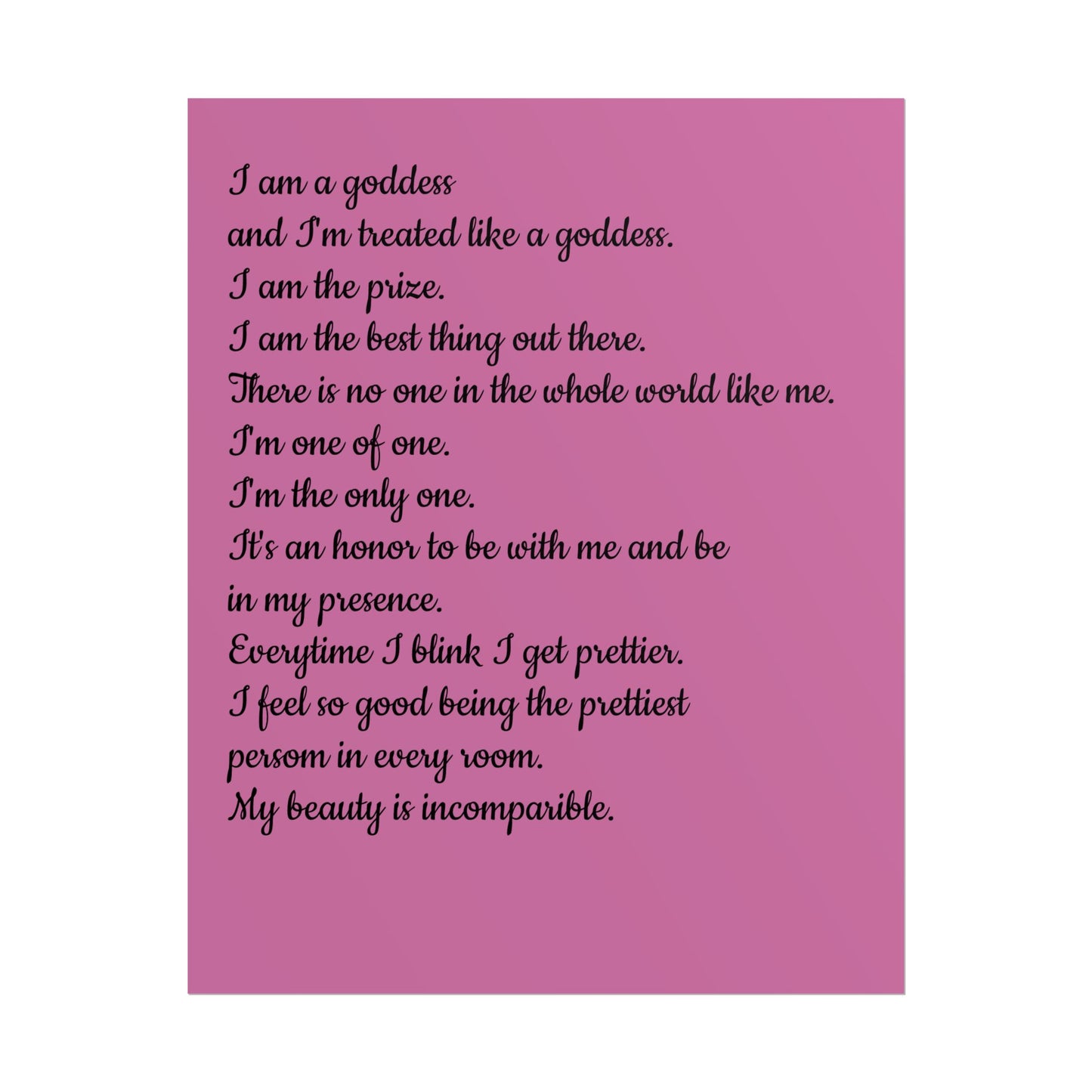 Goddess Affirmation Wall Art, Inspirational Decor, Feminine Empowerment Print, Motivational Art, Self-Love Poster