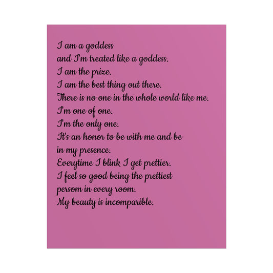 Goddess Affirmation Wall Art, Inspirational Decor, Feminine Empowerment Print, Motivational Art, Self-Love Poster