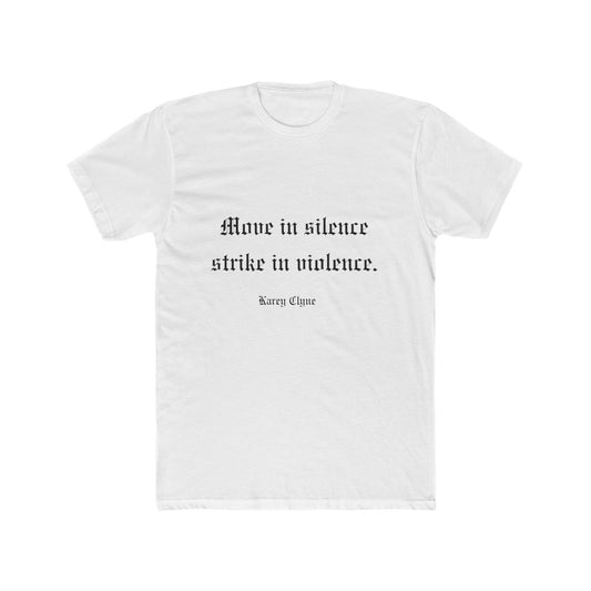 Skull Graphic Unisex Cotton Crew Tee - Move in Silence Strike in Violence, Streetwear Shirt, Edgy T-Shirt, Graphic Tee, Unique Gift
