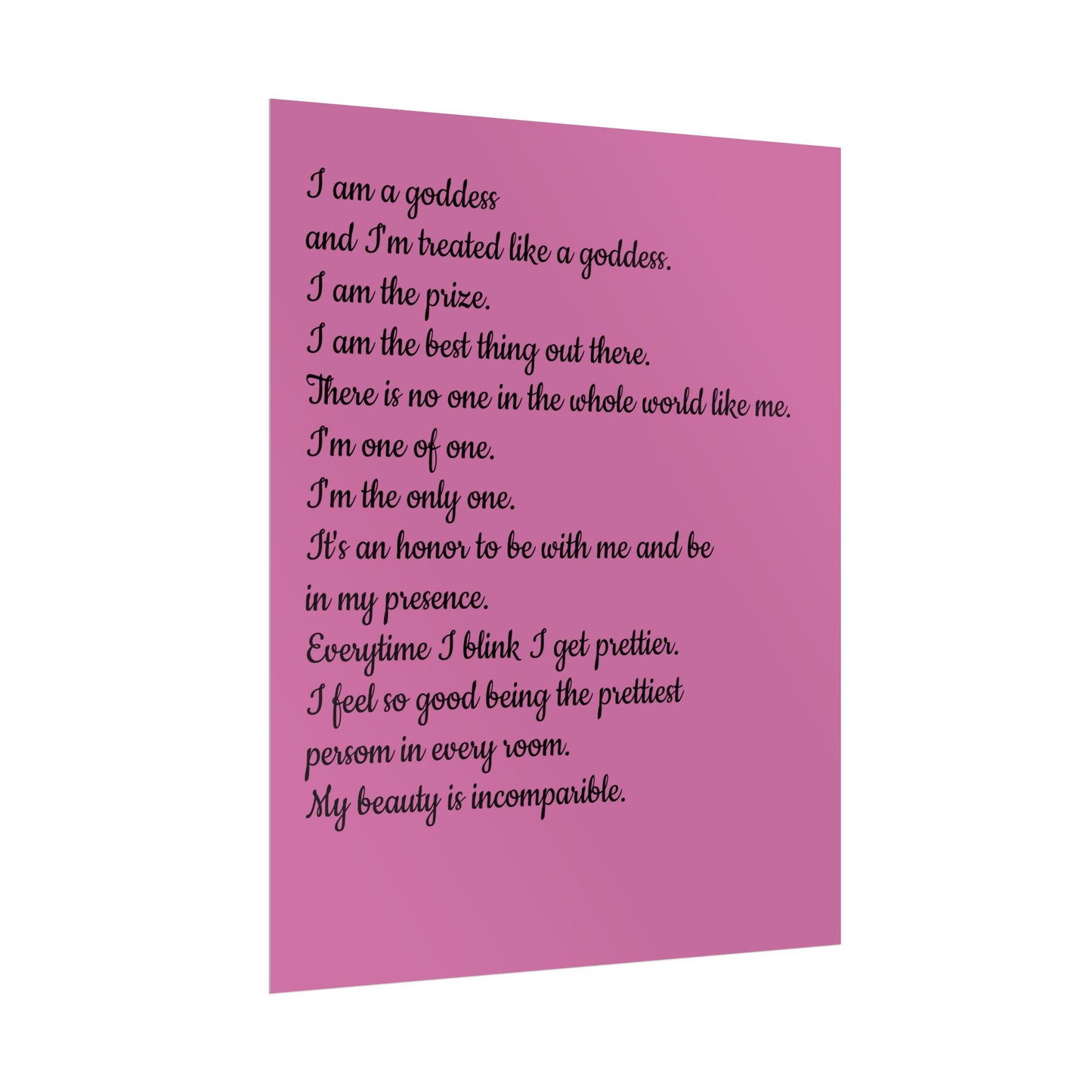 Goddess Affirmation Wall Art, Inspirational Decor, Feminine Empowerment Print, Motivational Art, Self-Love Poster