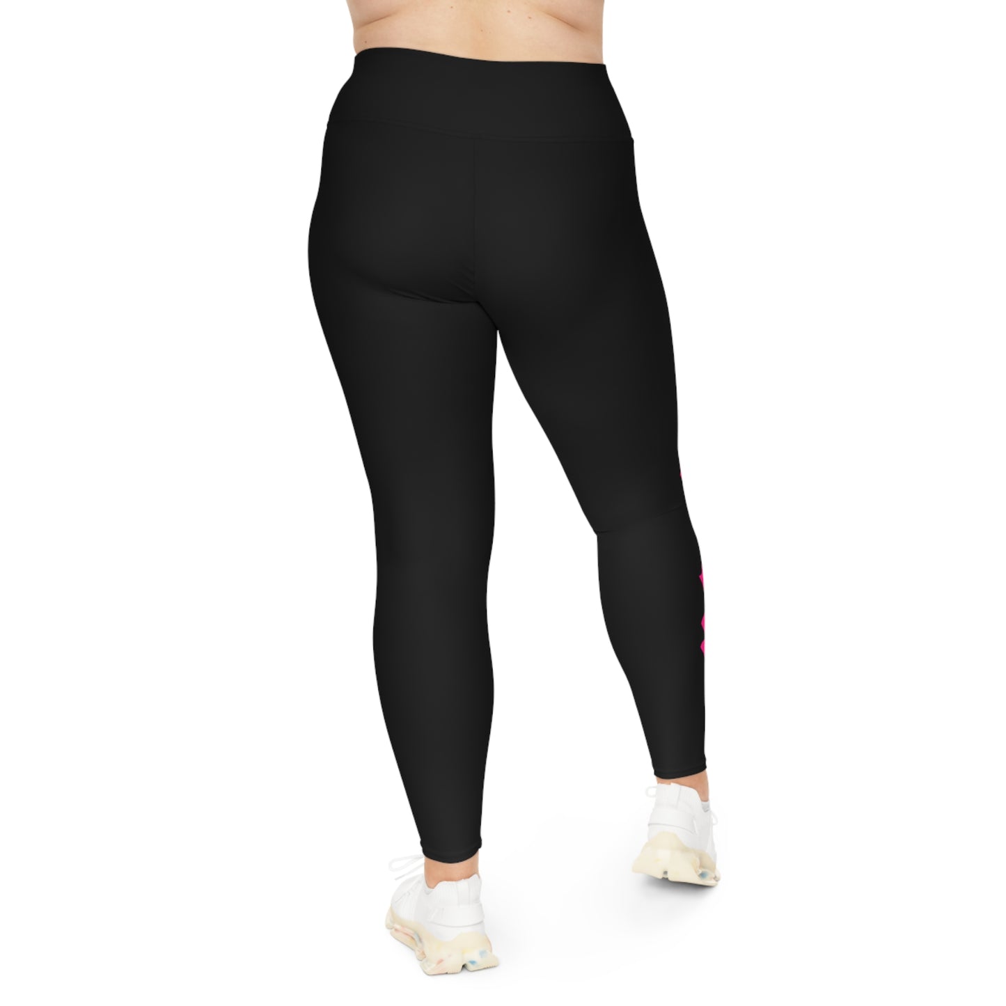 Stylish Plus Size Leggings with Bold Text Design | Comfortable Activewear | Ideal for Yoga, Gym, Casual Wear, & Everyday Style