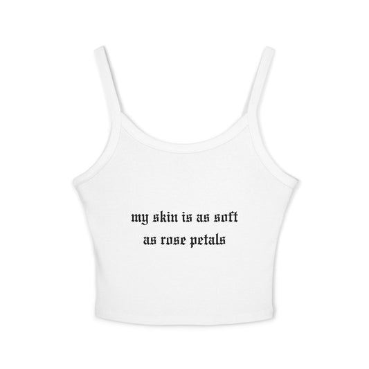 Soft Rose Petals Tank Top | Cute Women's Spaghetti Strap | Casual Summer Wear, Inspirational Gift, Relaxed Style, Festival Top