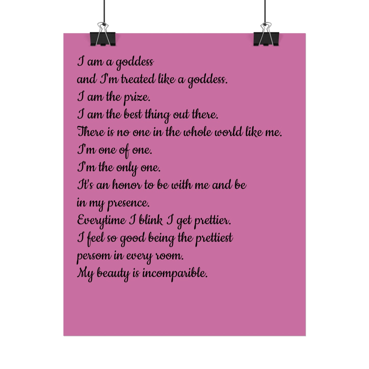 Goddess Affirmation Wall Art, Inspirational Decor, Feminine Empowerment Print, Motivational Art, Self-Love Poster