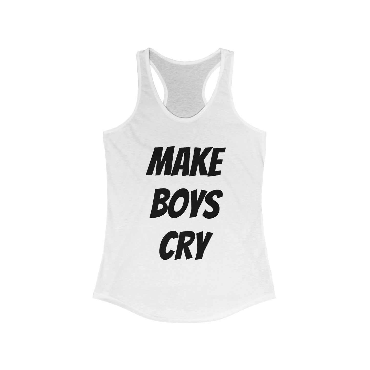 Make Boys Cry Racerback Tank, Feminist Workout Top, Casual Summer Shirt, Gifts for Her, Trendy Sportswear