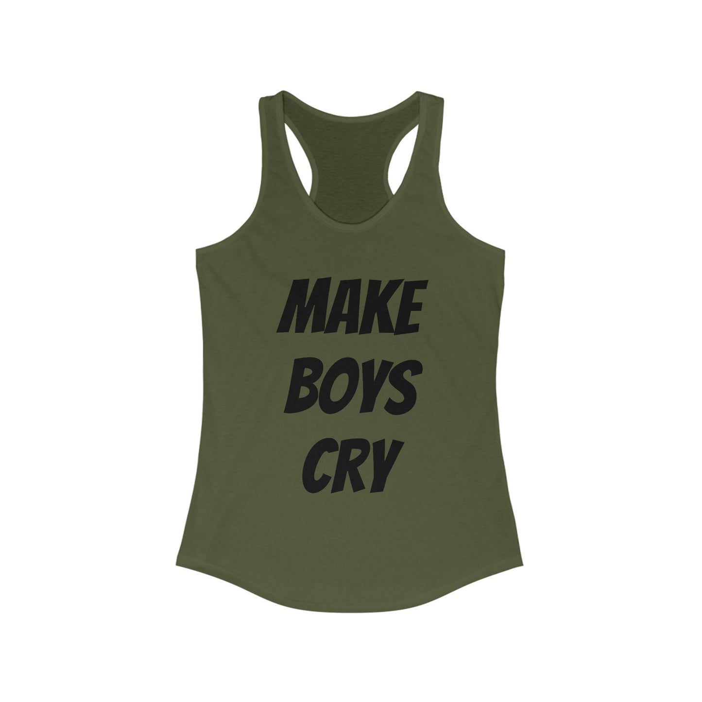 Make Boys Cry Racerback Tank, Feminist Workout Top, Casual Summer Shirt, Gifts for Her, Trendy Sportswear