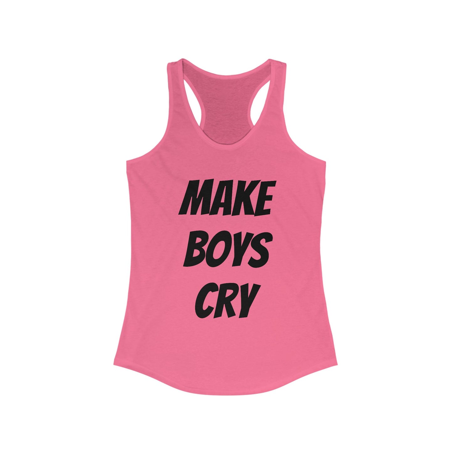 Make Boys Cry Racerback Tank, Feminist Workout Top, Casual Summer Shirt, Gifts for Her, Trendy Sportswear