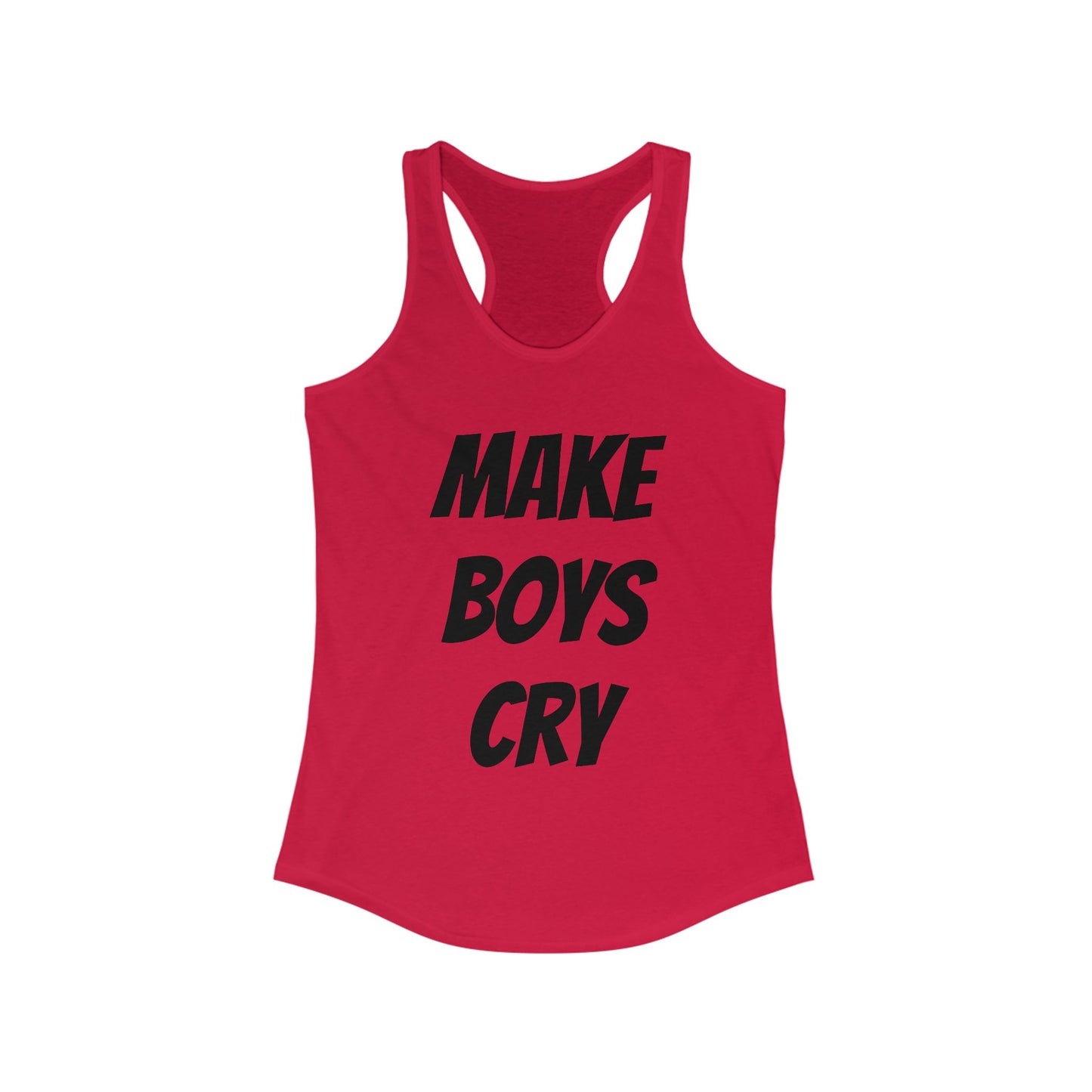 Make Boys Cry Racerback Tank, Feminist Workout Top, Casual Summer Shirt, Gifts for Her, Trendy Sportswear