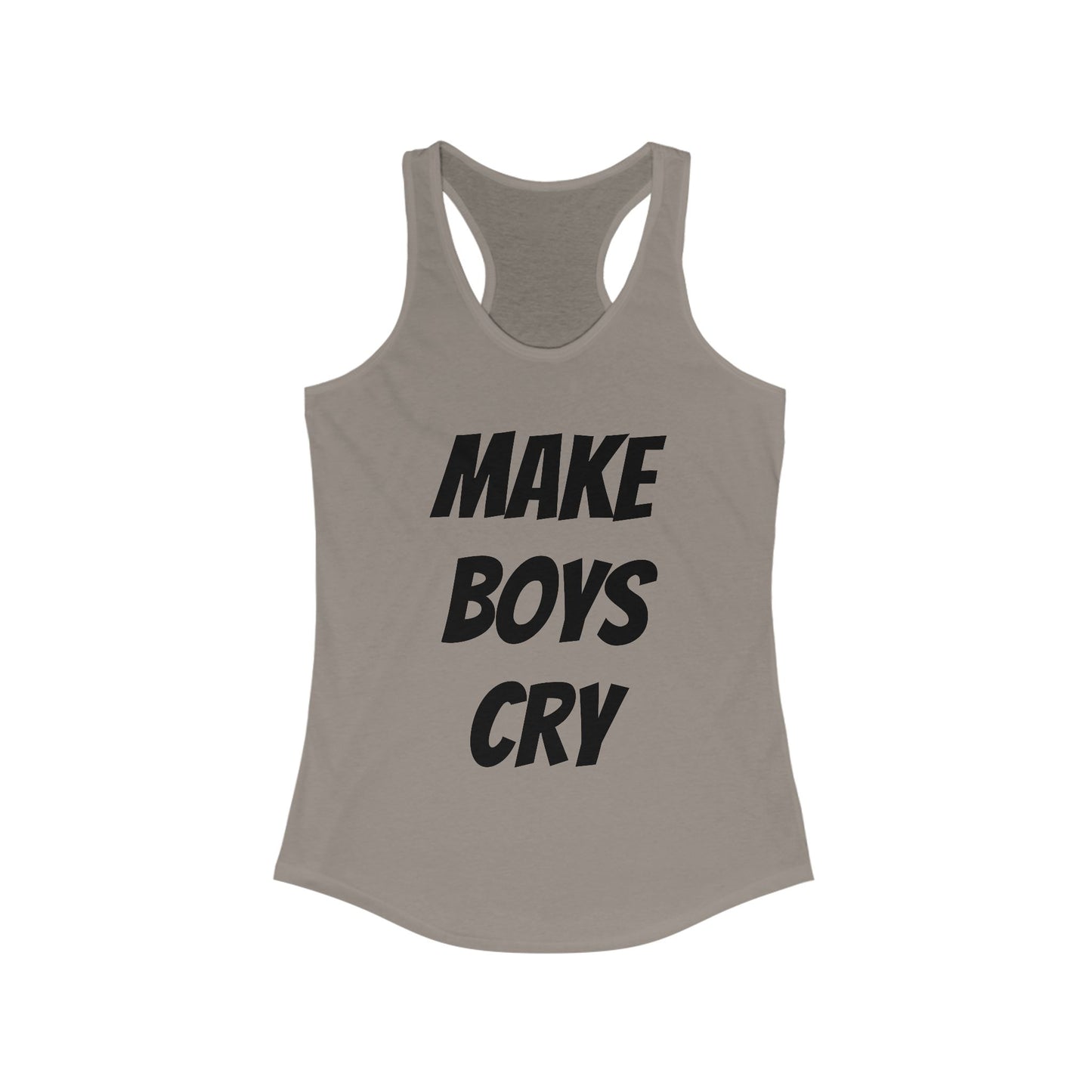 Make Boys Cry Racerback Tank, Feminist Workout Top, Casual Summer Shirt, Gifts for Her, Trendy Sportswear