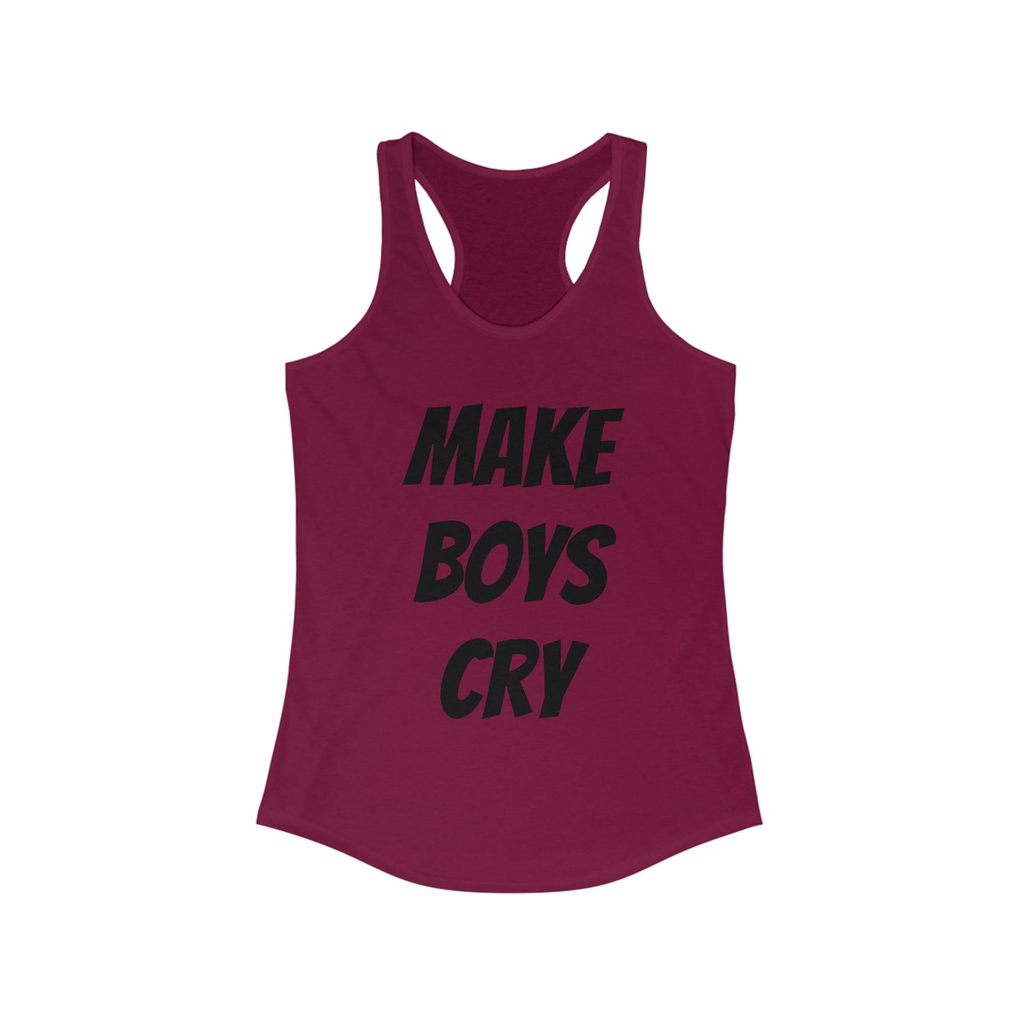 Make Boys Cry Racerback Tank, Feminist Workout Top, Casual Summer Shirt, Gifts for Her, Trendy Sportswear