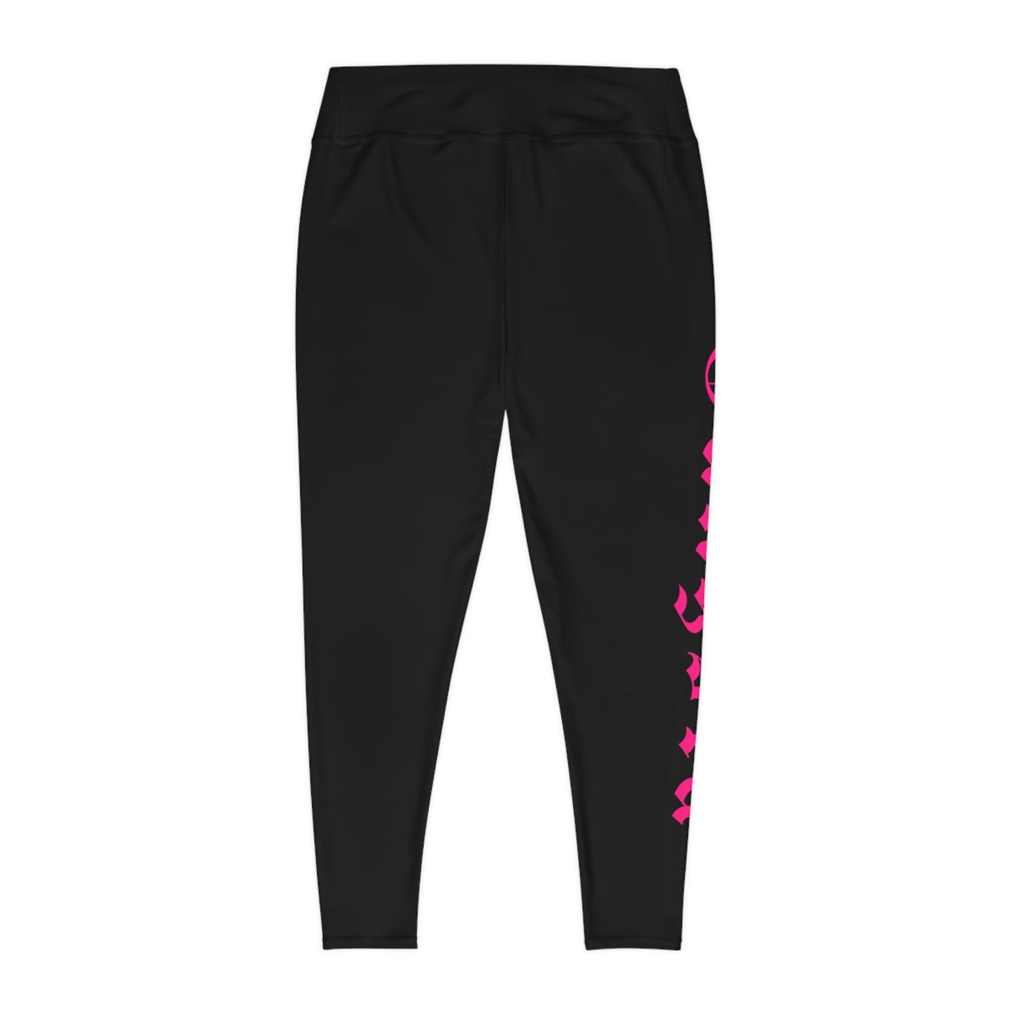 Stylish Plus Size Leggings with Bold Text Design | Comfortable Activewear | Ideal for Yoga, Gym, Casual Wear, & Everyday Style