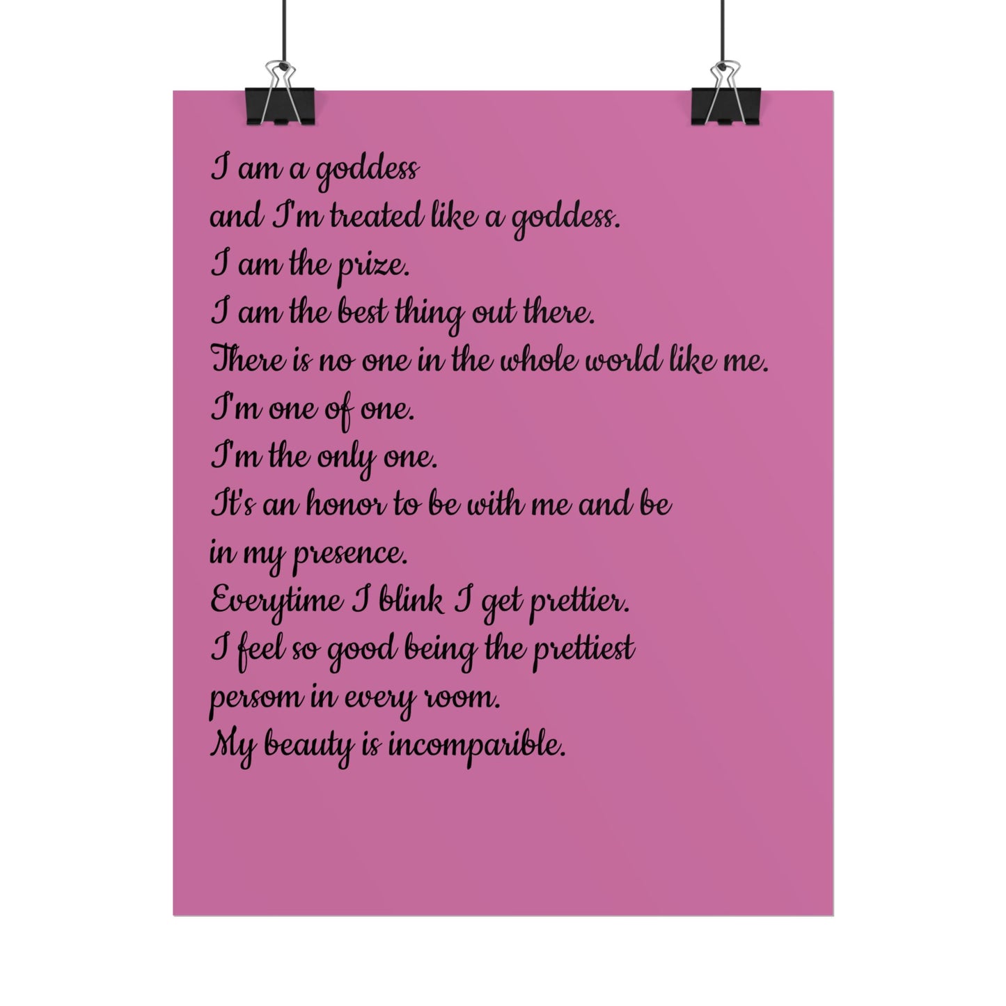 Goddess Affirmation Wall Art, Inspirational Decor, Feminine Empowerment Print, Motivational Art, Self-Love Poster