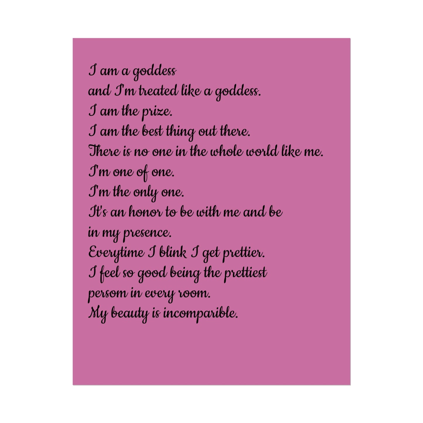 Goddess Affirmation Wall Art, Inspirational Decor, Feminine Empowerment Print, Motivational Art, Self-Love Poster