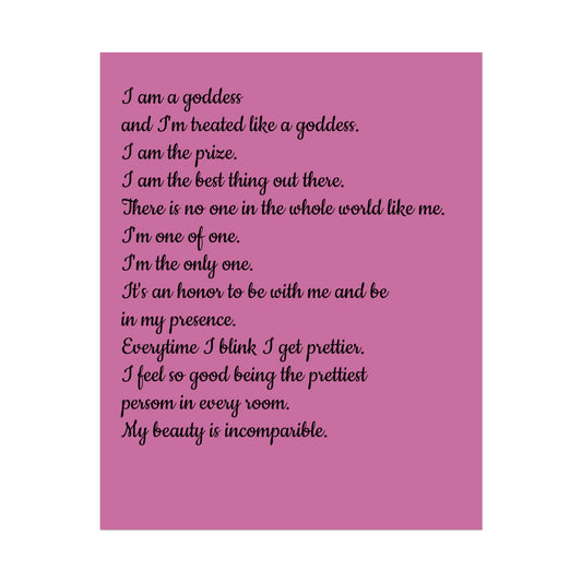Goddess Affirmation Wall Art, Inspirational Decor, Feminine Empowerment Print, Motivational Art, Self-Love Poster